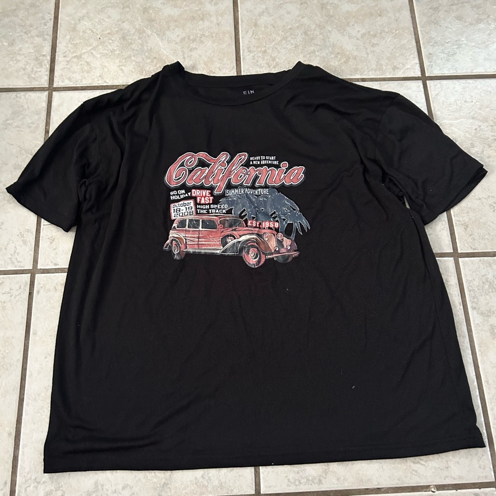 SHEIN Black California Graphic Tee